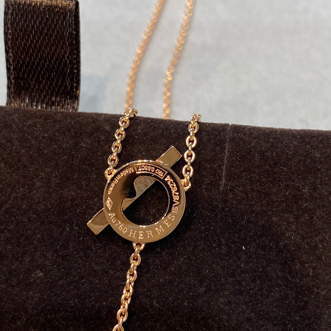 HERMES FINESSE PINK GOLD DIAMOND NECKLACE