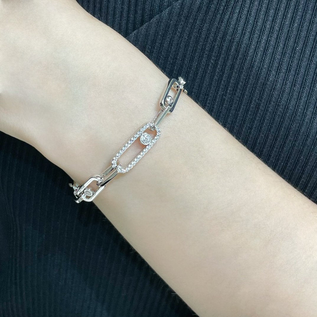 MESSIKA MOVE CHAIN LINK SILVER DIAMOND BRACELET