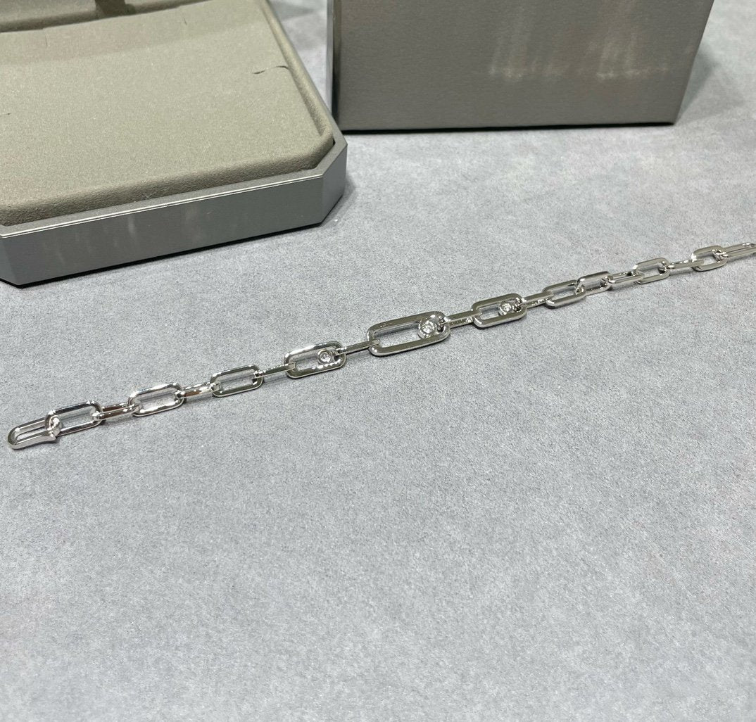 MESSIKA MOVE CHAIN LINK SILVER DIAMOND BRACELET