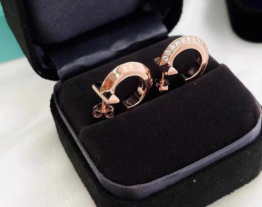 TIFFANY T1 HOOP DIAMOND EARRINGS