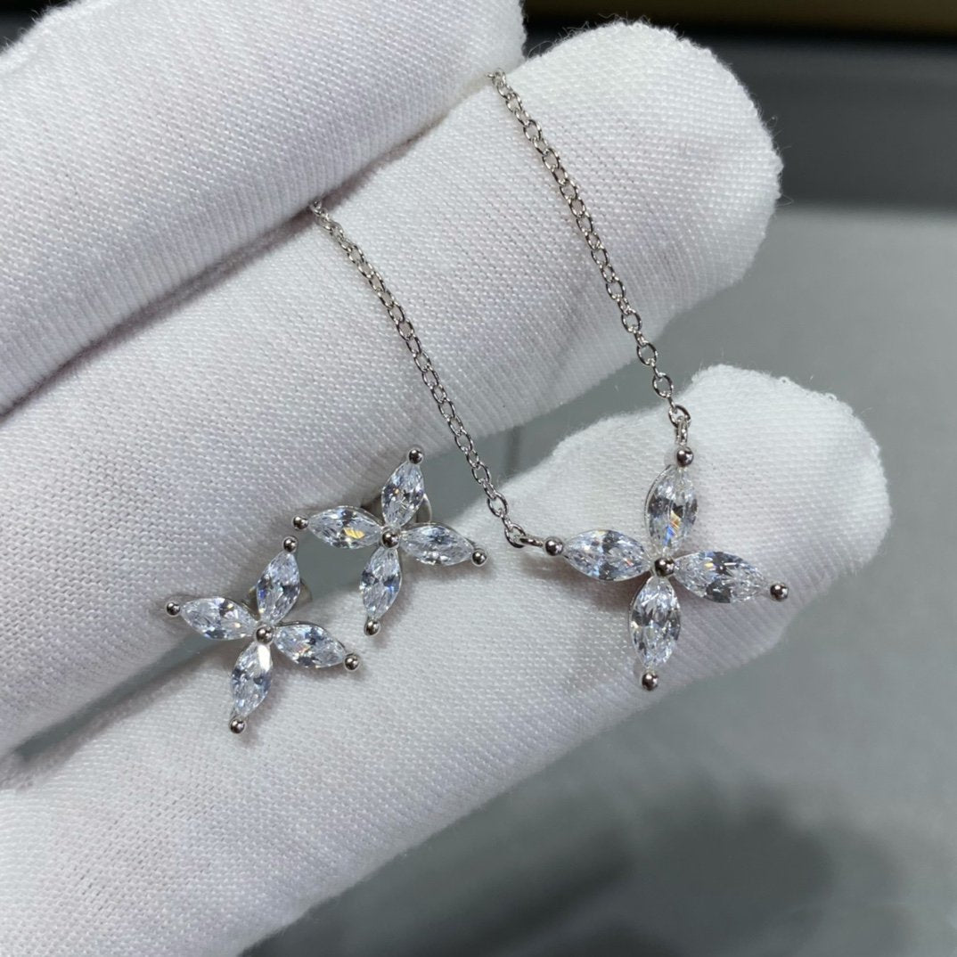 TIFFANY VICTORIA SILVER DIAMOND STUD MINI EARRINGS