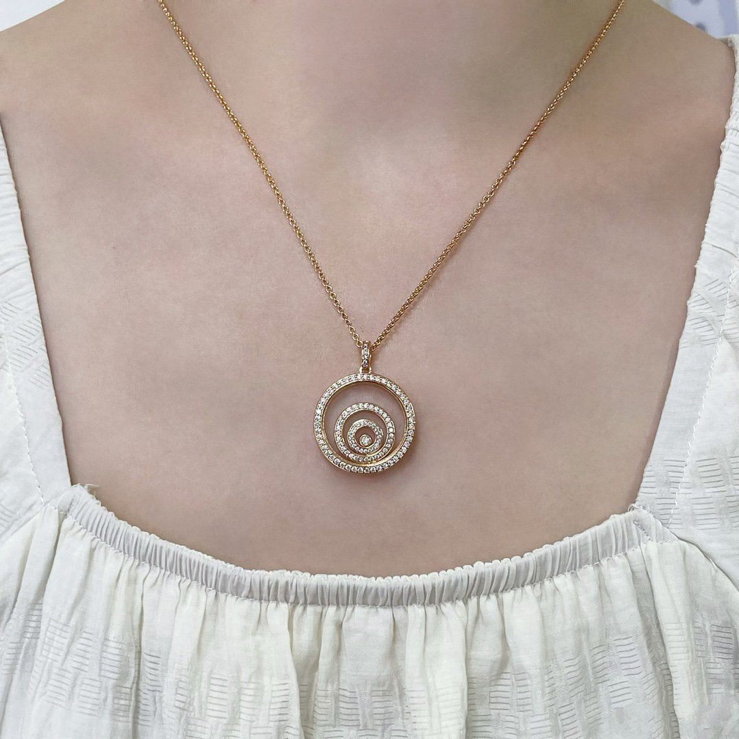 CHOPARD HAPPY SPIRIT DIAMOND PAVED NECKLACE