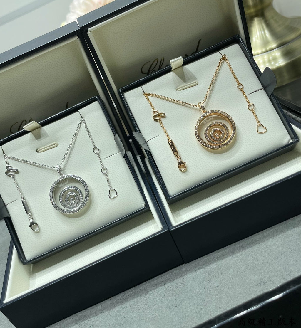CHOPARD HAPPY SPIRIT DIAMOND PAVED NECKLACE