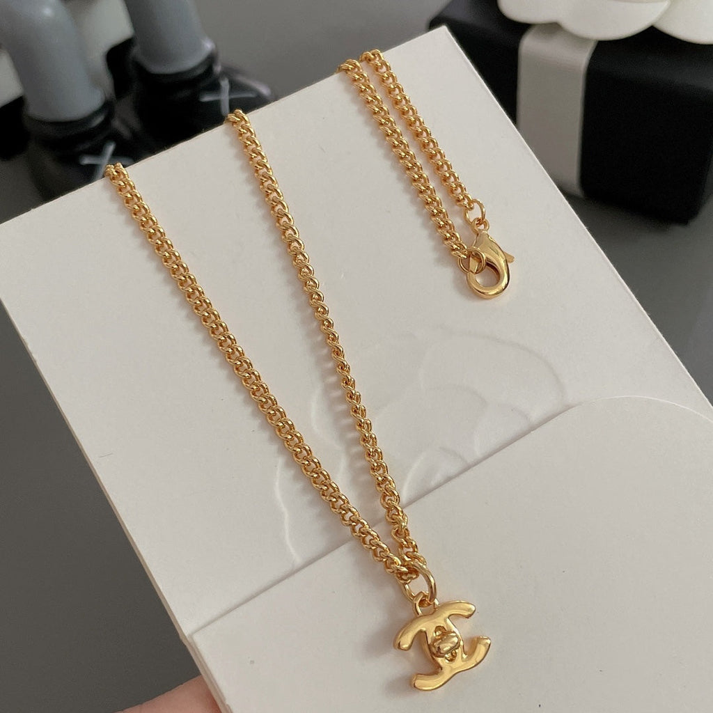 Chanel Lock Gold Chain Necklace