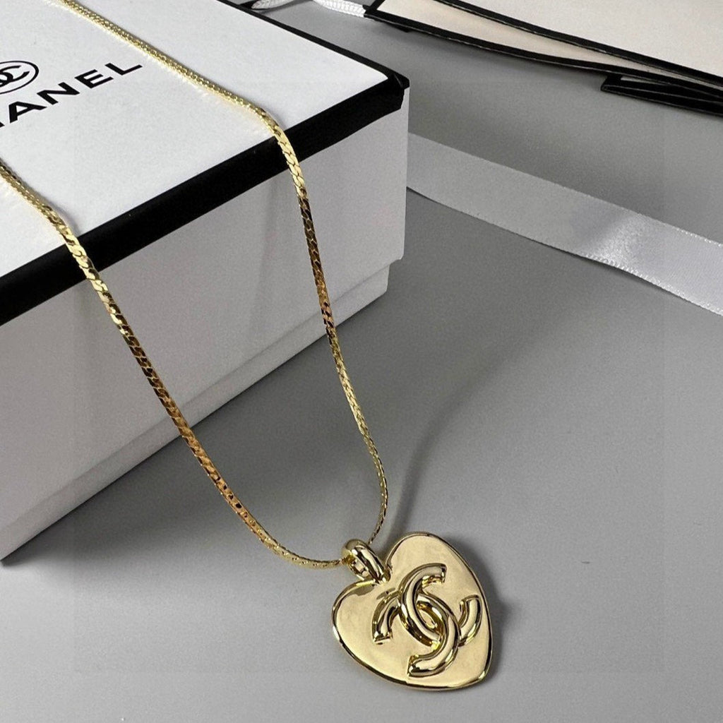Chanel Heart Light Gold Necklace