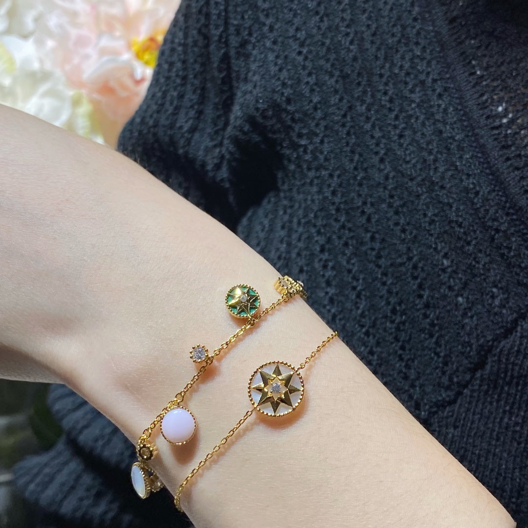 DIOR LUCKY STAR MULTI COLOR 5 MOTIF 6 DIAMOND BRACELET