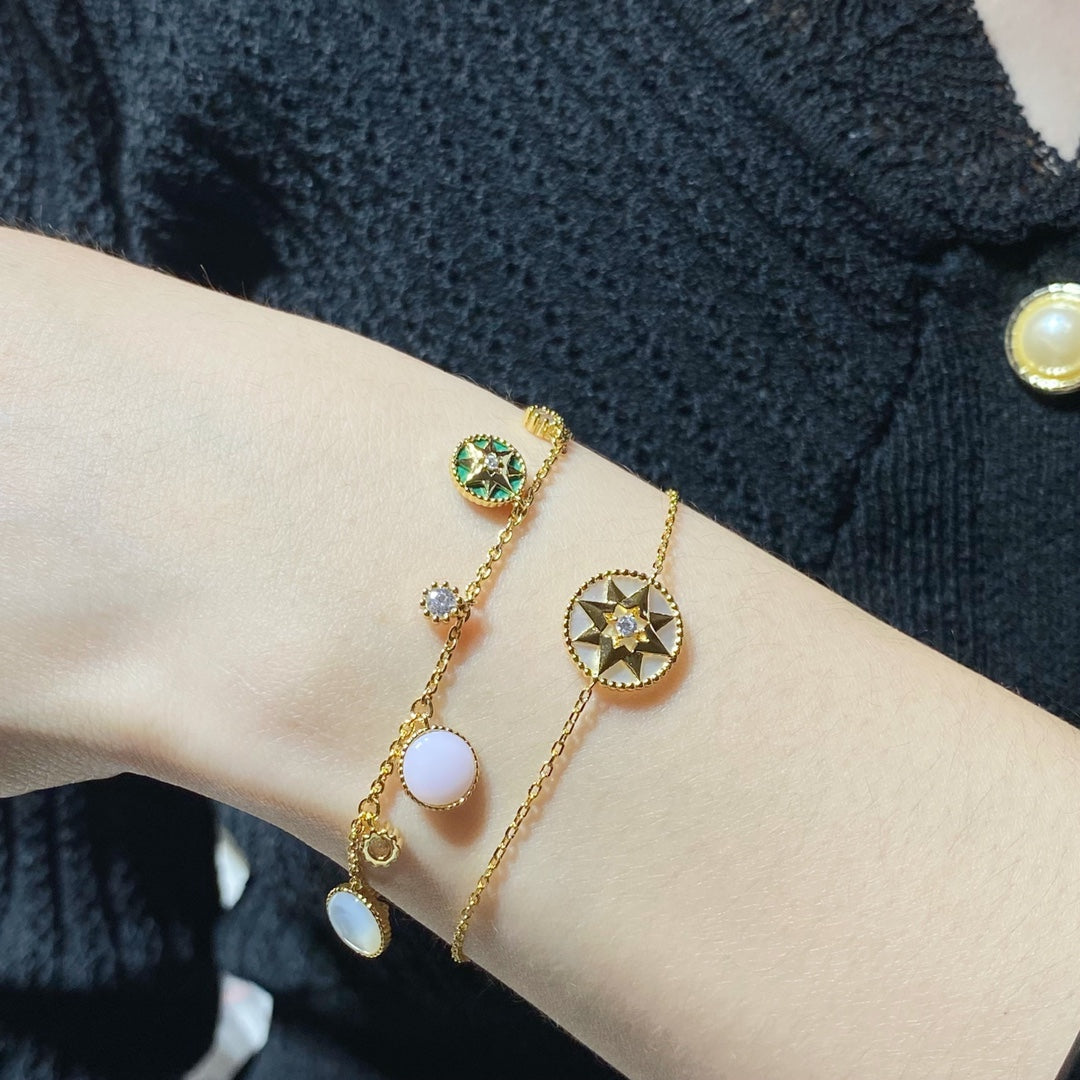 DIOR LUCKY STAR MULTI COLOR 5 MOTIF 6 DIAMOND BRACELET