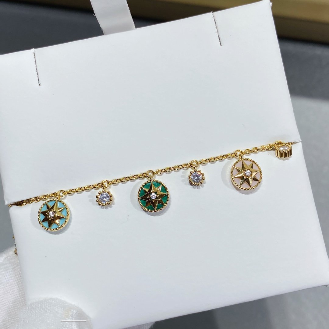 DIOR LUCKY STAR MULTI COLOR 5 MOTIF 6 DIAMOND BRACELET