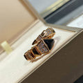 BVLGARI SERPENTI RING GOLD DIAMOND ONYX