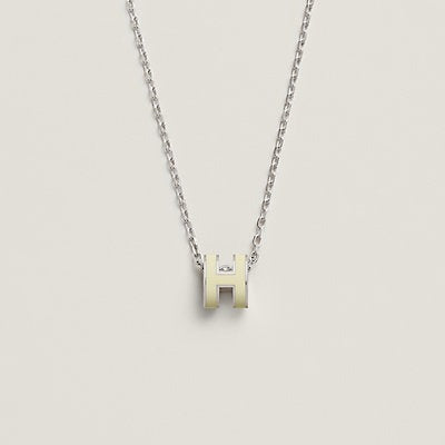 HERMES HM CLIC YELLOW ENAMEL GOLD NECKLACE