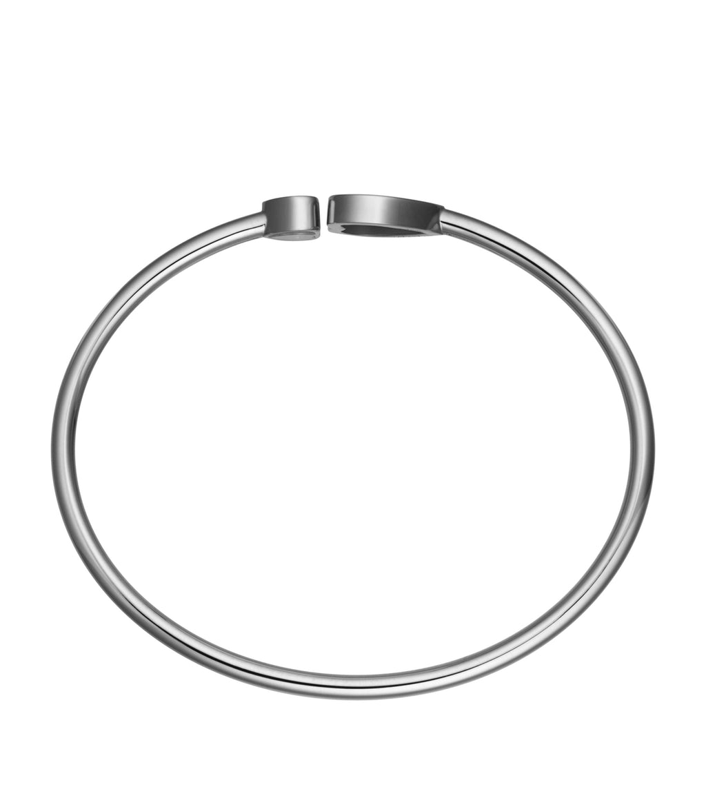 CHOPARD HAPPY HEART ONYX BRACELET SILVER DIAMOND