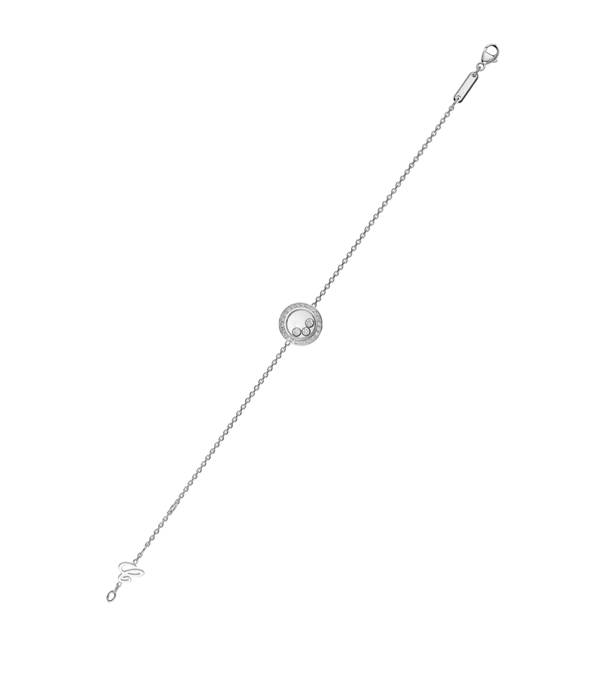 CHOPARD HAPPY HEART SILVER DIAMOND BRACELET