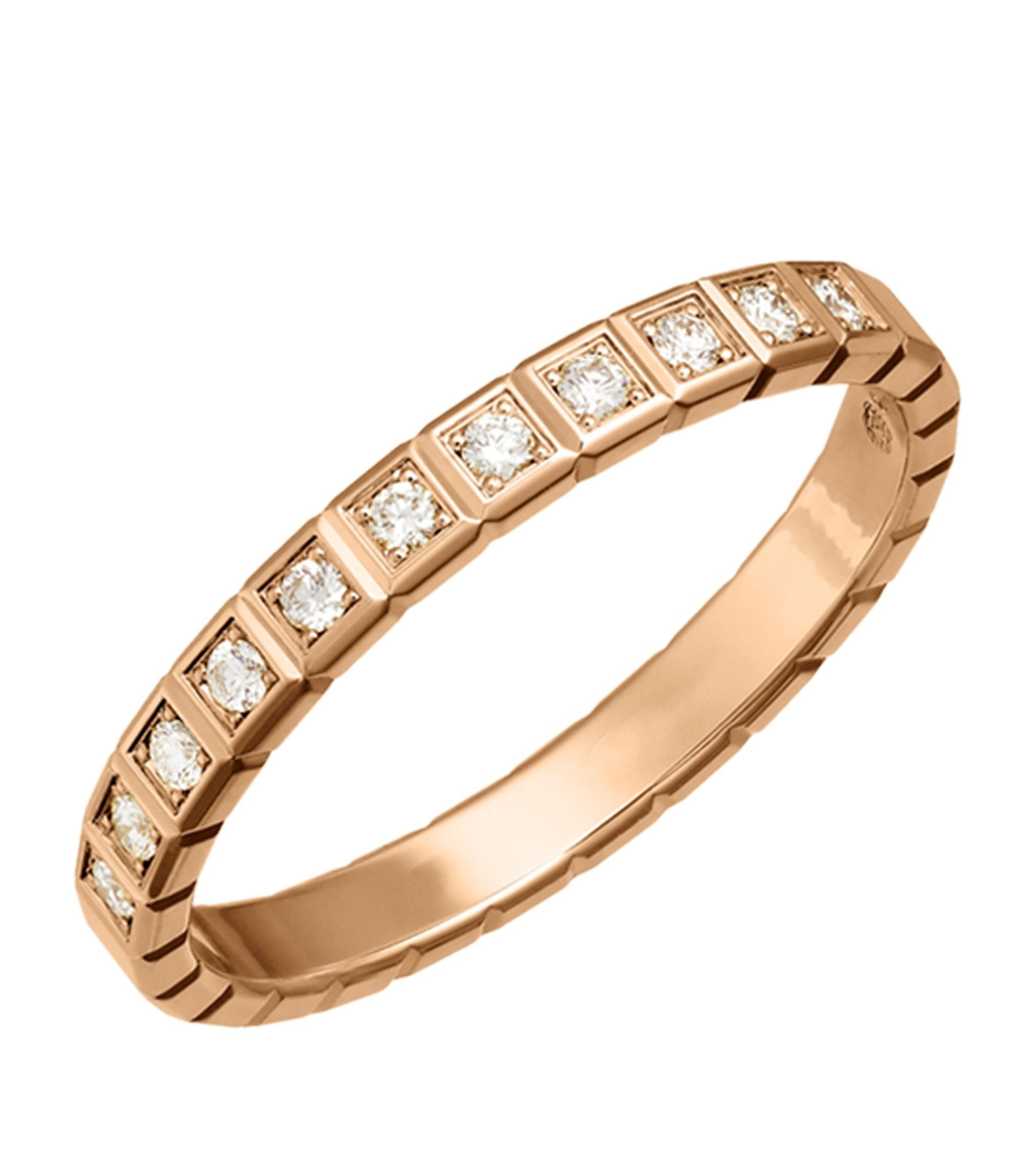 CHOPARD ICE CUBA RING PINK GOLD FULL DIAMOND