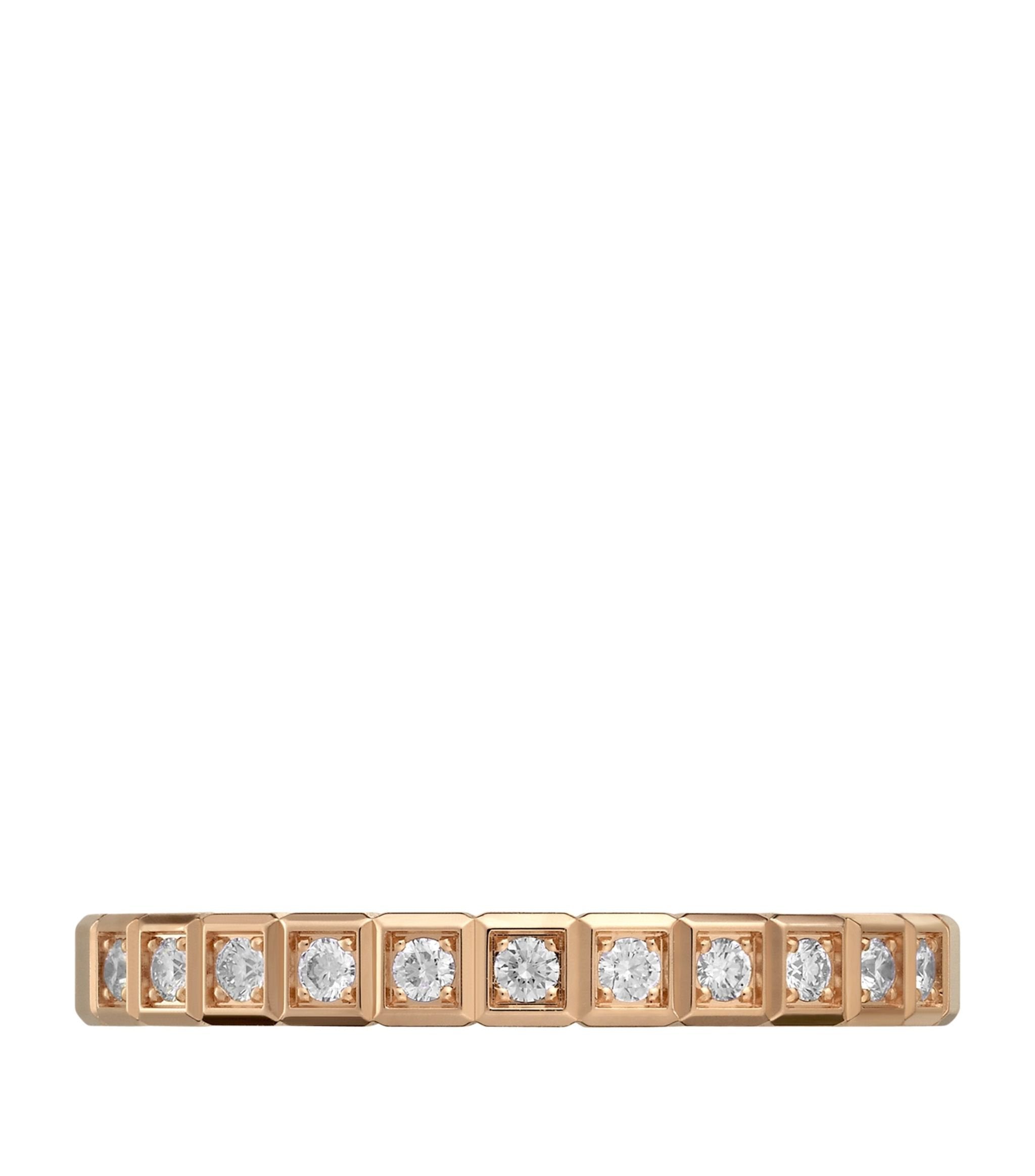 CHOPARD ICE CUBA RING PINK GOLD FULL DIAMOND