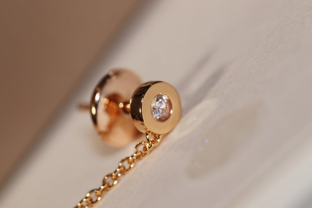 BVLGARI BVL EARRINGS DROP WHITE PINK GOLD