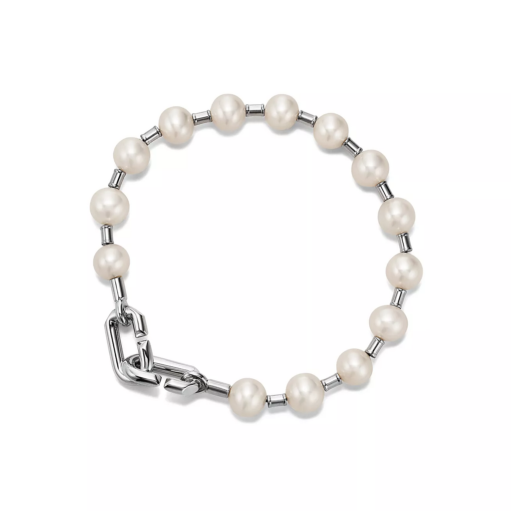 TIFFANY PEARL 7-8MM SILVER BRACELET