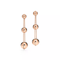 TIFFANY TRIPLE DROP PINK GOLD EARRINGS