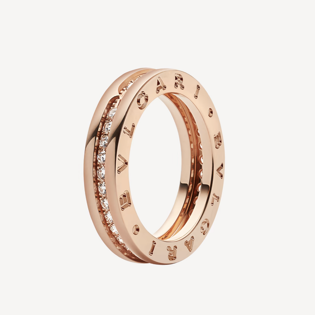 BVLGARI ZERO 1 ONE-BAND PAVED DIAMONDS ON THE SPIRAL RING