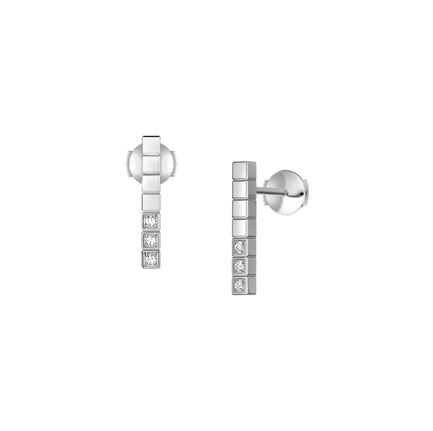 CHOPARD ICE CUBE SILVER DIAMONDS EARRINGS
