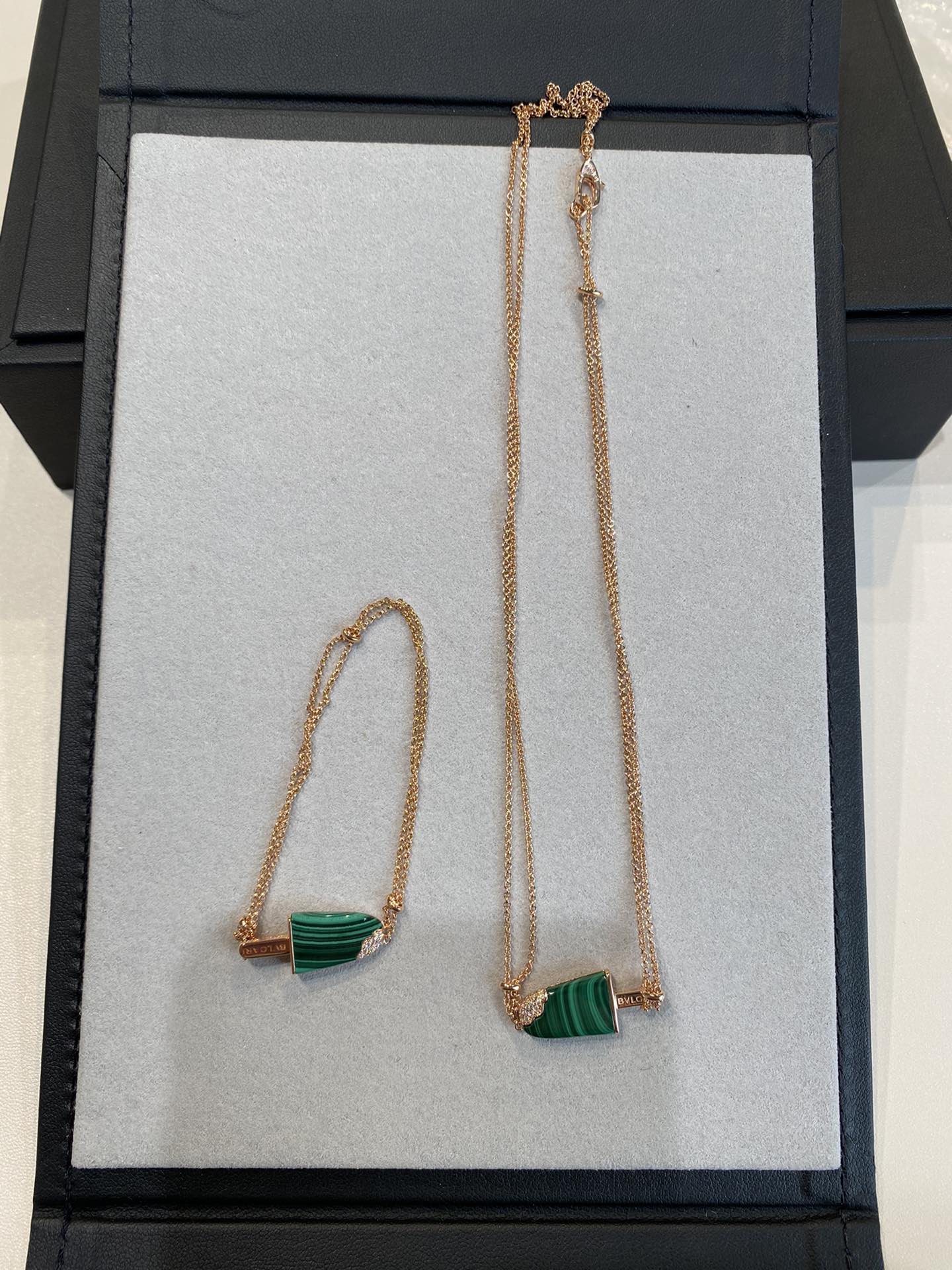 BVLGARI BVL ICE CREAM BAR MALACHITE BRACELET