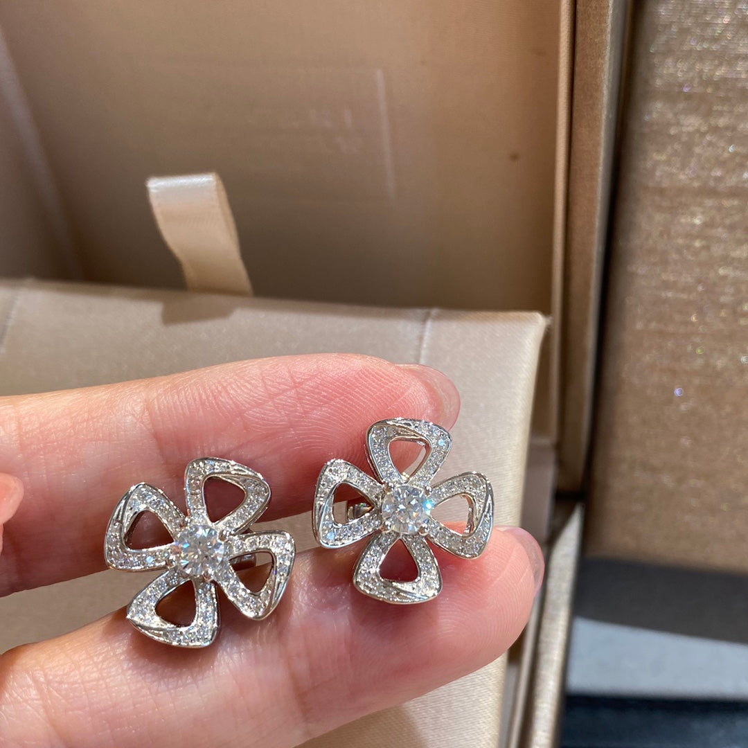 BVLGARI BVL FIOREVER DIAMOND STUD EARRINGS