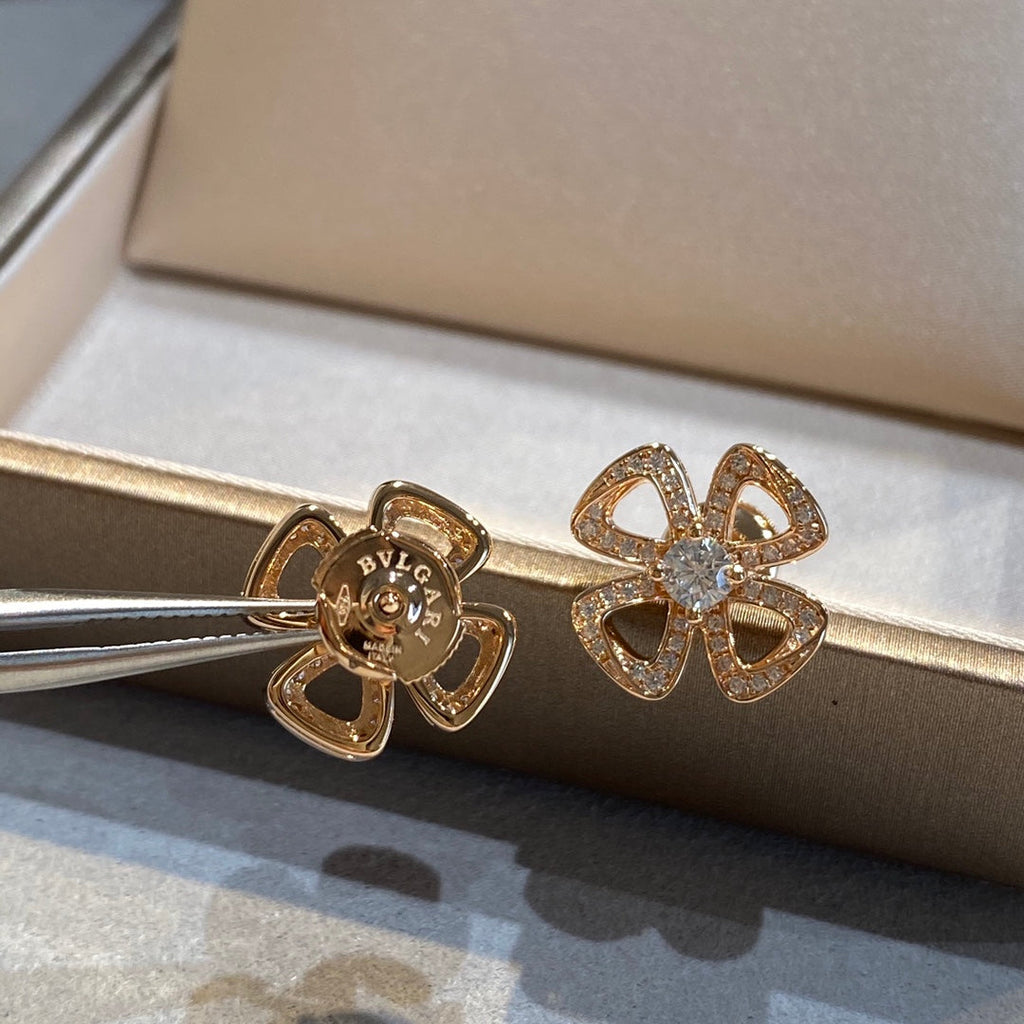 BVLGARI BVL FIOREVER DIAMOND STUD EARRINGS