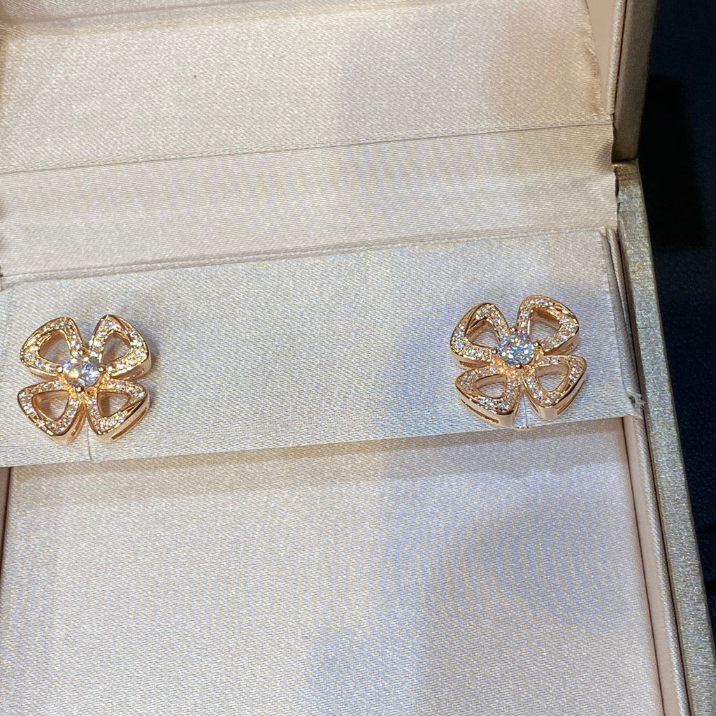 BVLGARI BVL FIOREVER DIAMOND STUD EARRINGS