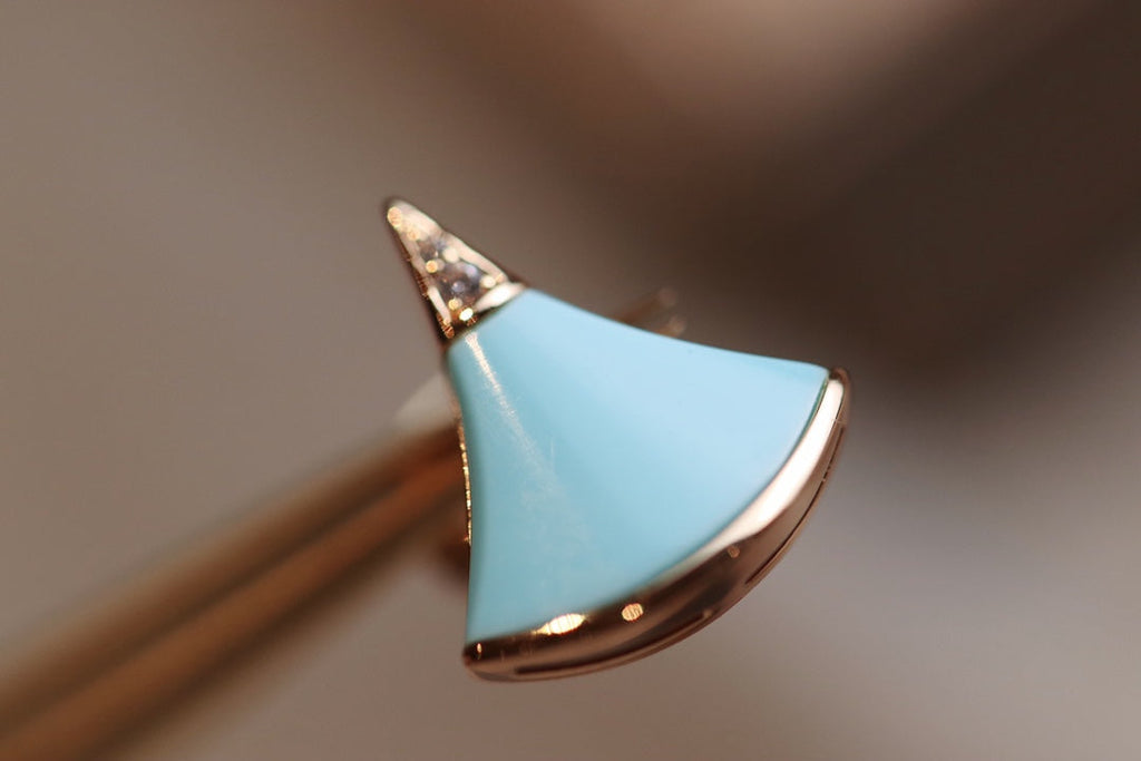 BVLGARI DIVAS DREAM EARRINGS TURQUOISE PINK GOLD