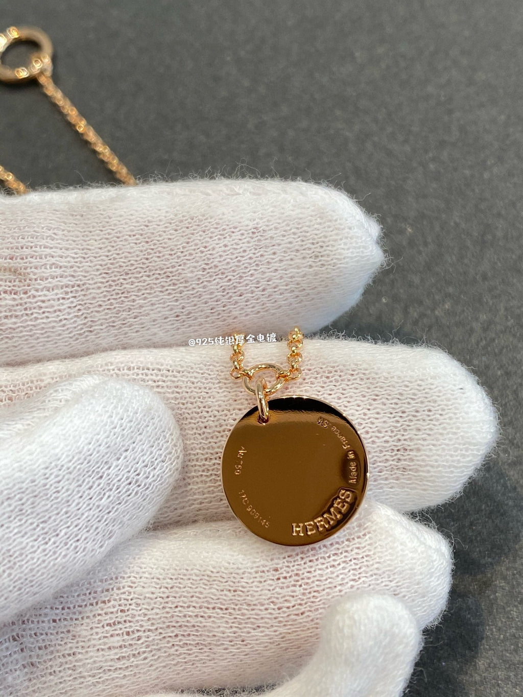 HERMES H Classic Gold Coin Bracelet