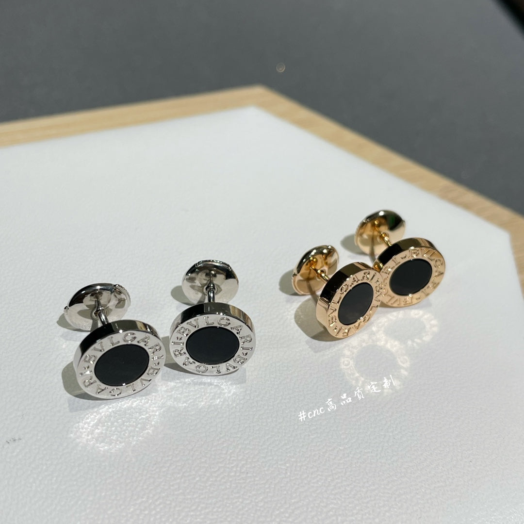 BVLGARI BVL EARRINGS CLUSTER BLACK GOLD PINK