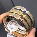 HERMES H Pig Nose Olive Bracelet