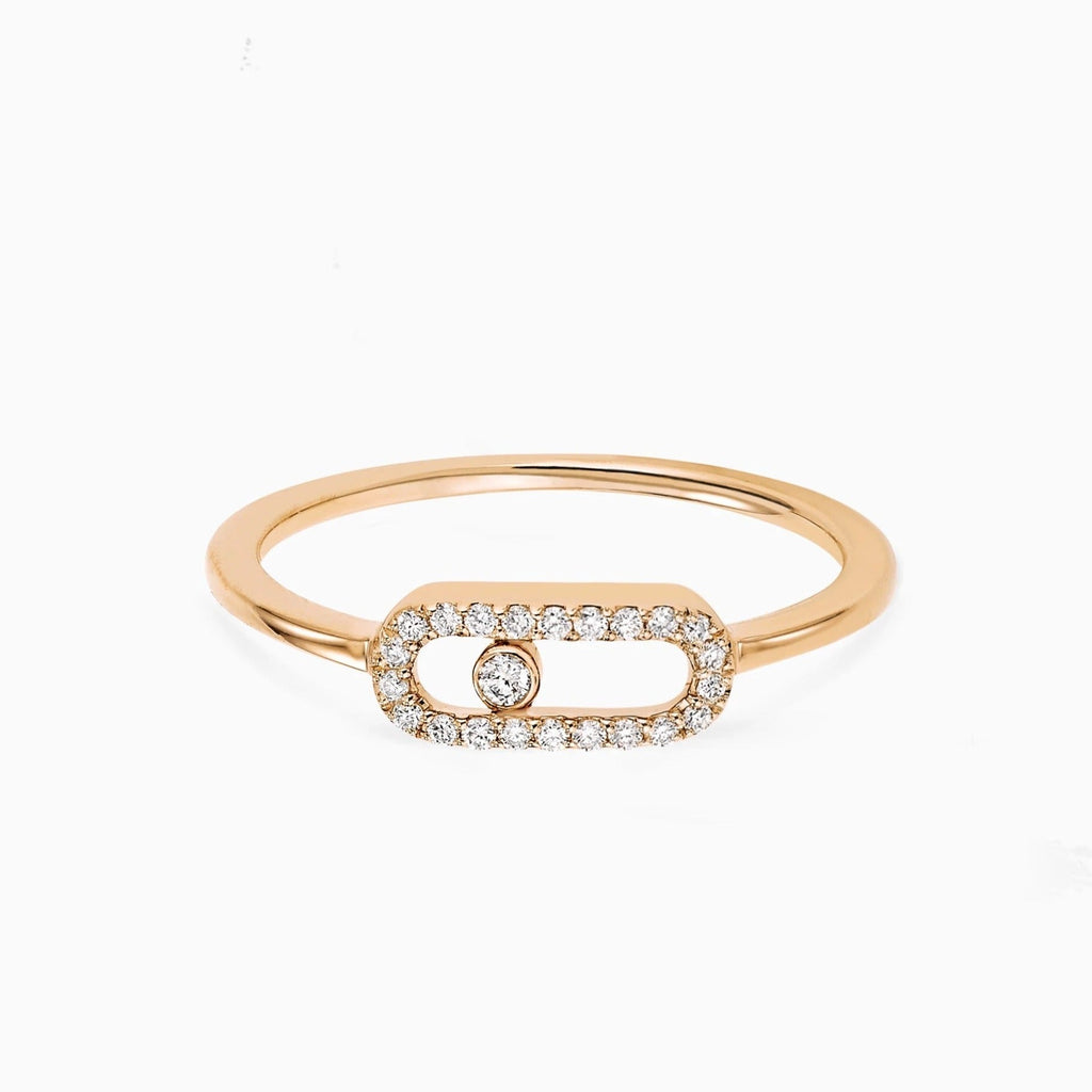 MESSIKA MOVE UNO PINK GOLD DIAMOND PAVED RING