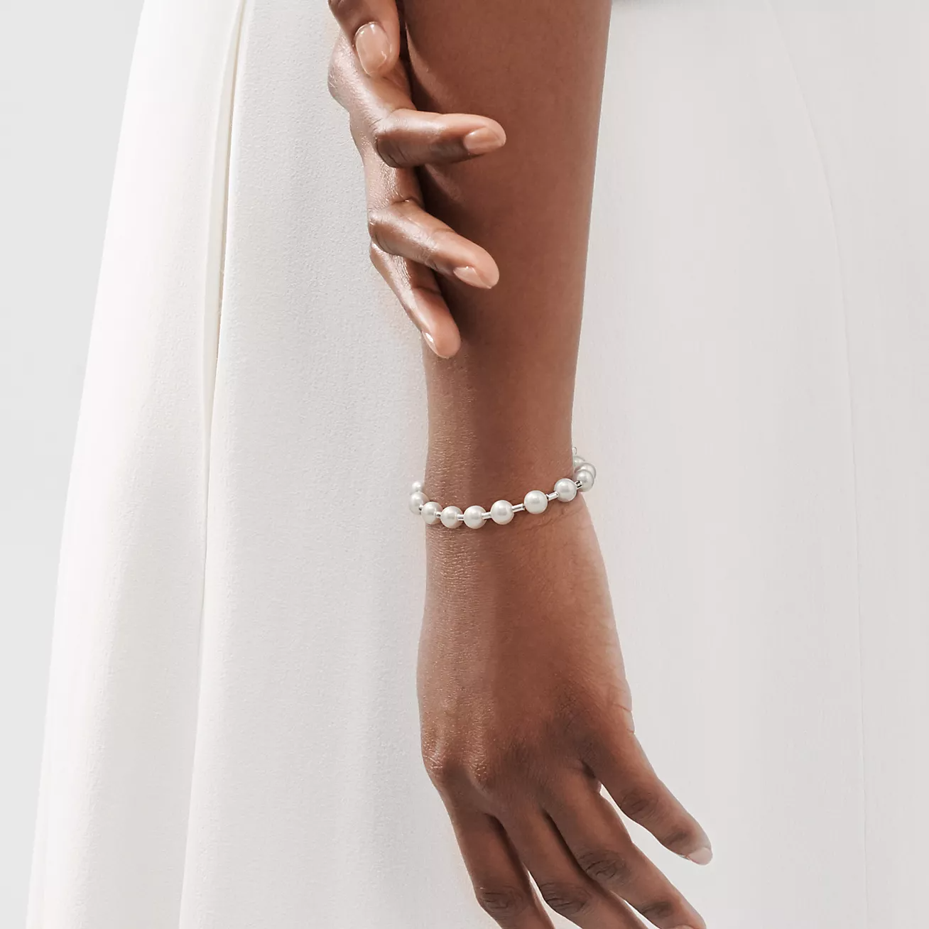 TIFFANY PEARL 7-8MM SILVER BRACELET