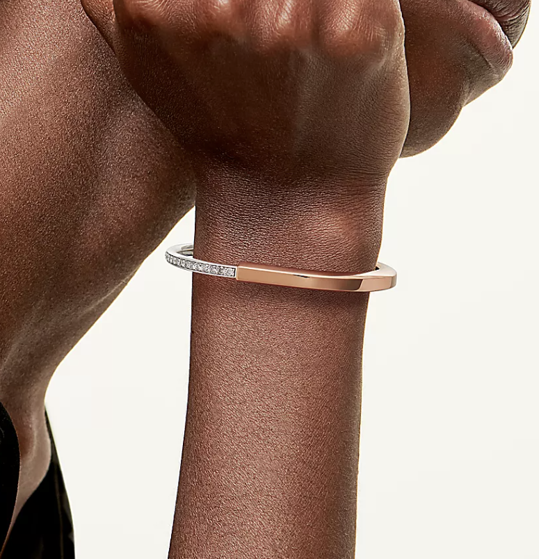 TIFFANY LOCK BRACELET ROSE AND WHITE GOLD DIAMOND