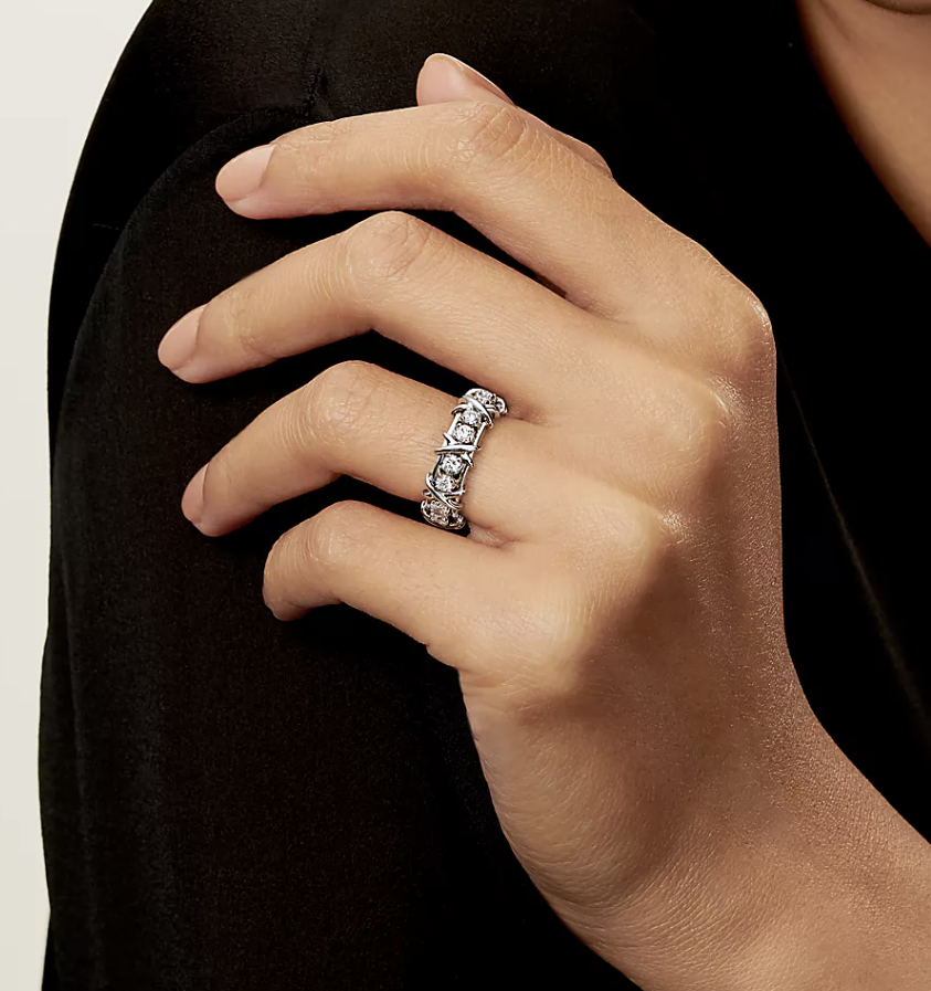 TIFFANY SIXTEEN STONE SILVER RING