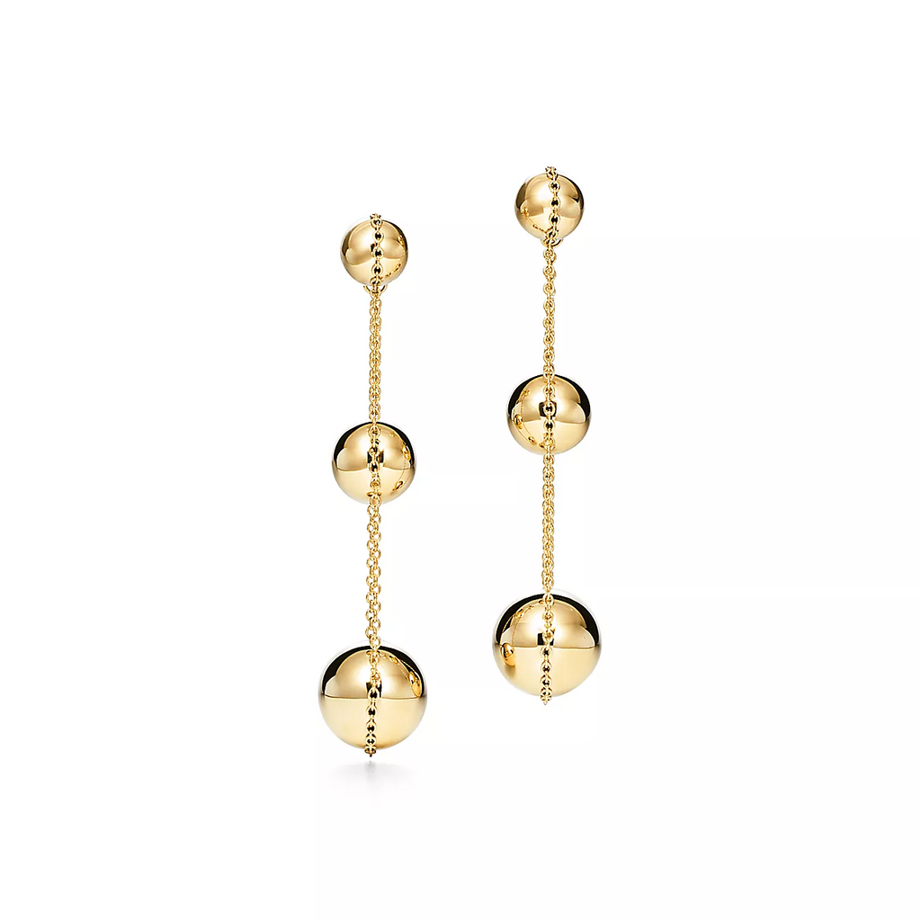 TIFFANY TRIPLE DROP GOLD EARRINGS