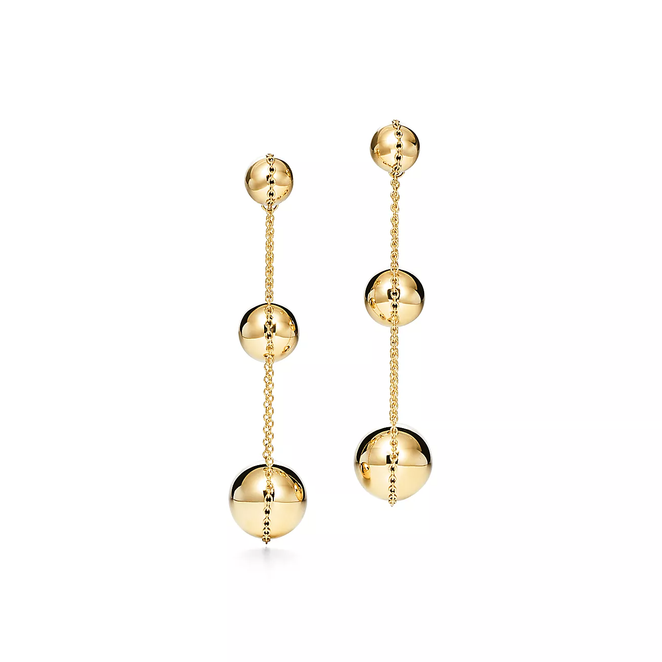 TIFFANY TRIPLE DROP GOLD EARRINGS