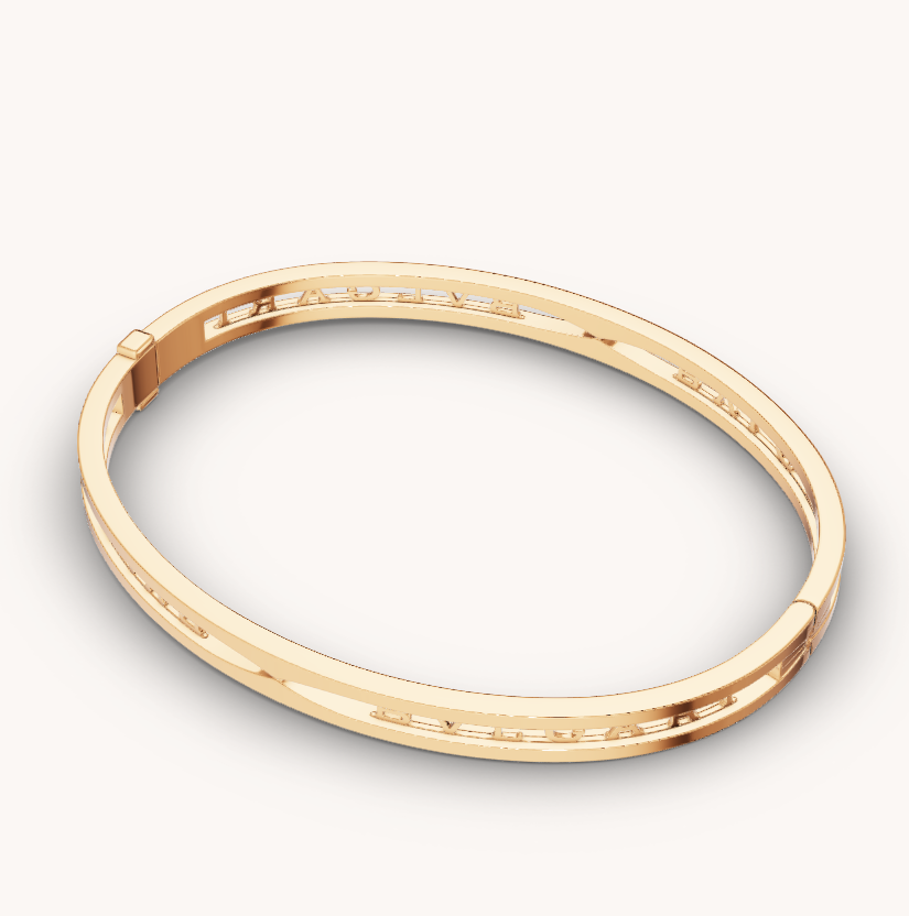 BVLGARI ZERO 1 SPIRAL LOGO GOLD BRACELET