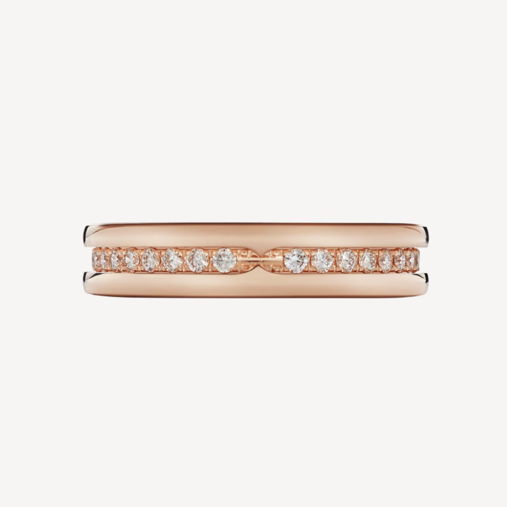 BVLGARI ZERO 1 ONE-BAND PAVED DIAMONDS ON THE SPIRAL RING