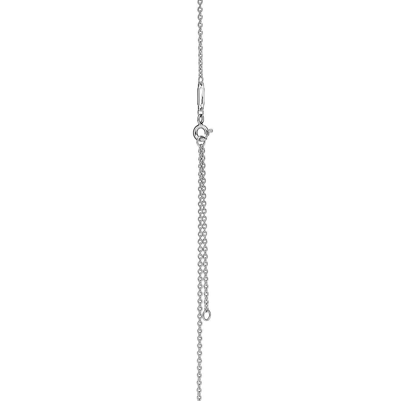 TIFFANY KNOT PENDANT SILVER DIAMOND NECKLACE