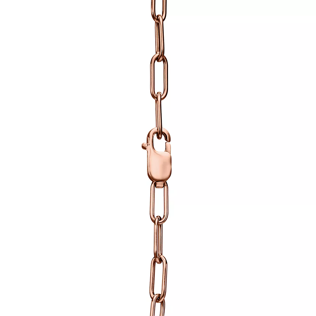 TIFFANY LOCK SMALL PENDANT PINK DIAMOND PINK GOLD NECKLACE