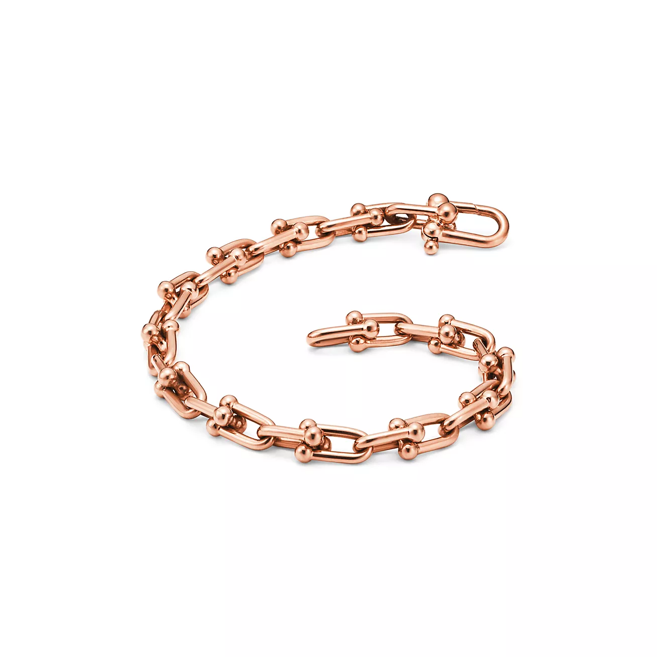 TIFFANY HARDWEAR SMALL LINK 26 MOTIF PINK GOLD BRACELET