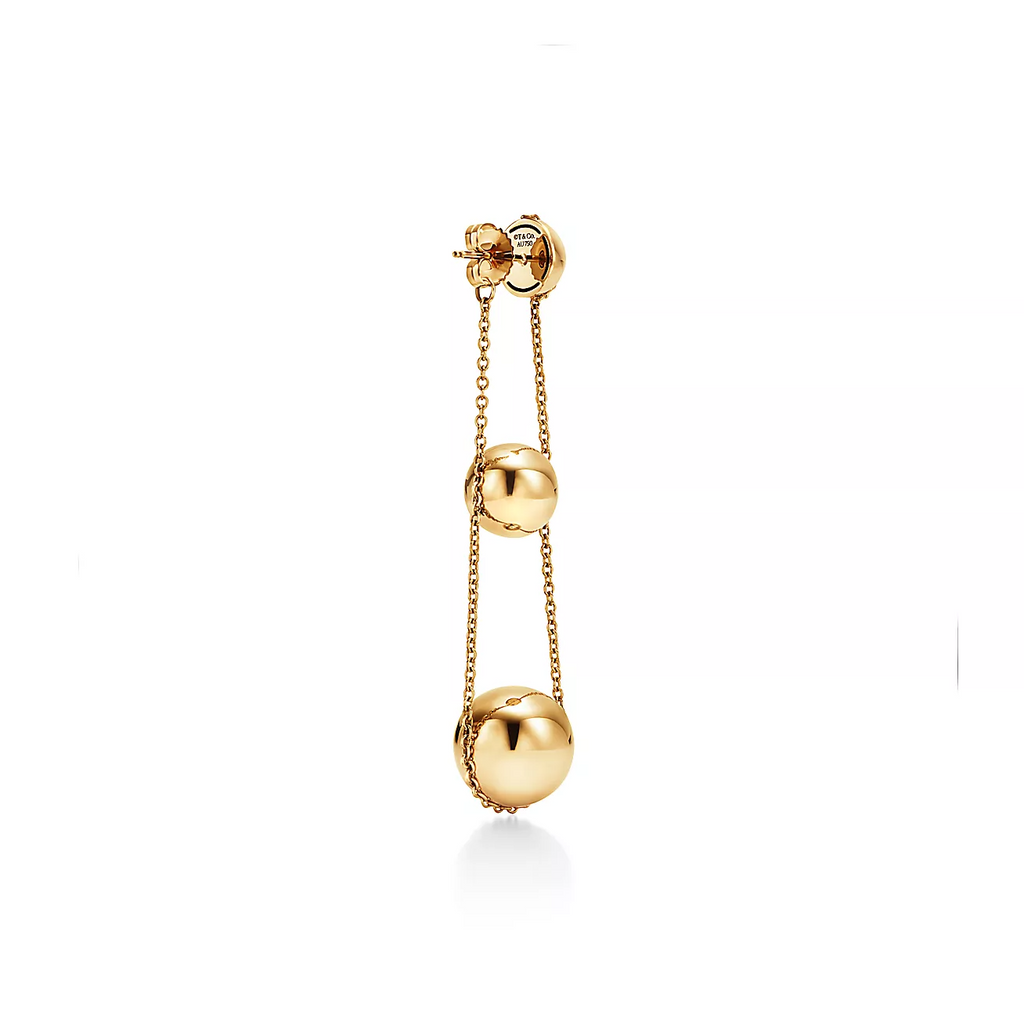 TIFFANY TRIPLE DROP GOLD EARRINGS