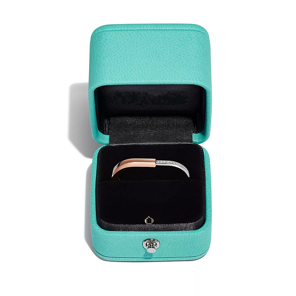 TIFFANY LOCK RING TOW-FINGER ROSE AND WHITE GOLD DIAMONDS