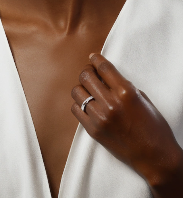 CHAUMET ALLIANCE LIENS ÉVIDENCE PAVED DIAMOND 4MM RING