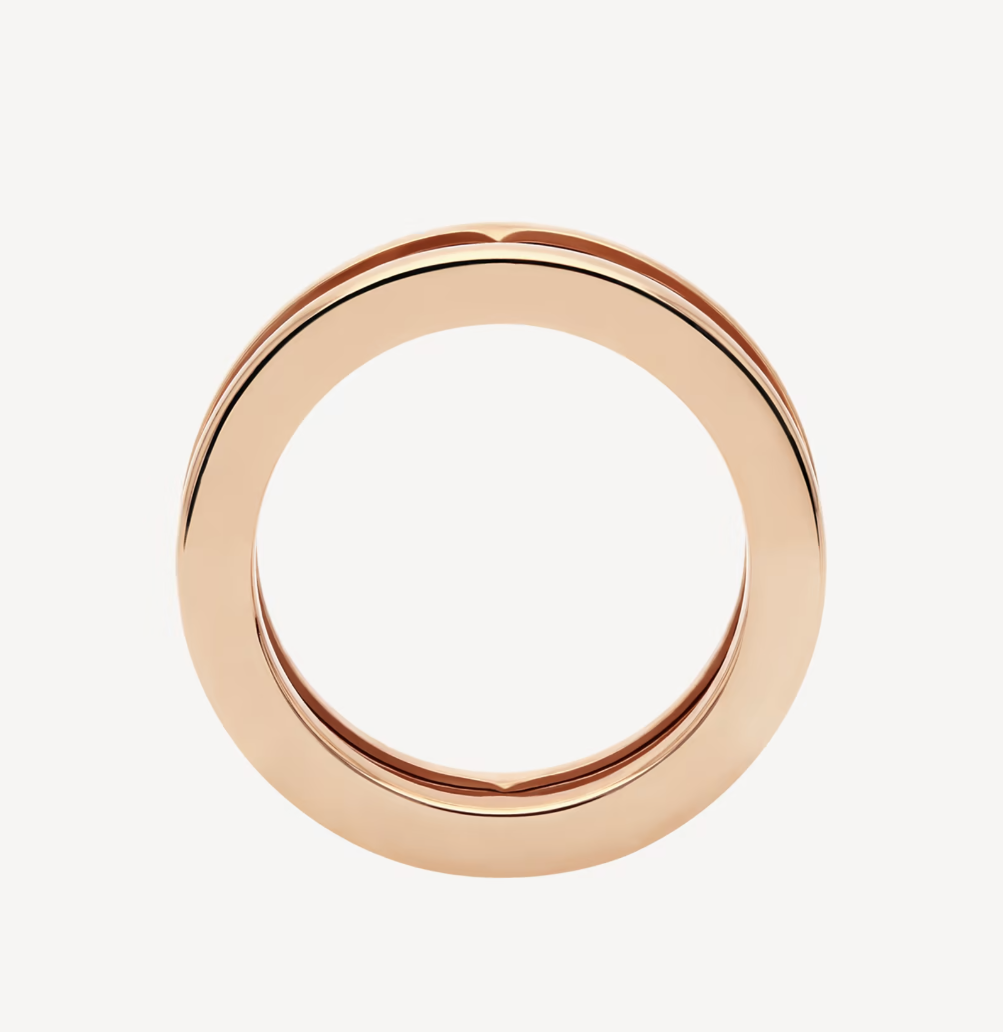 BVLGARI ZERO 1 ONE-BAND WITH OPENWORK LOGO SPIRAL RING