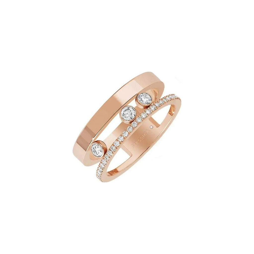 MESSIKA MOVE ROMANE PINK GOLD AND SILVER DIAMOND RING