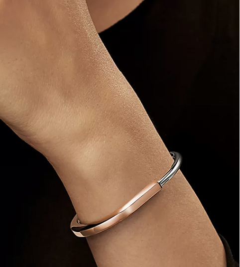 TIFFANY LOCK BRACELET ROSE AND WHITE GOLD