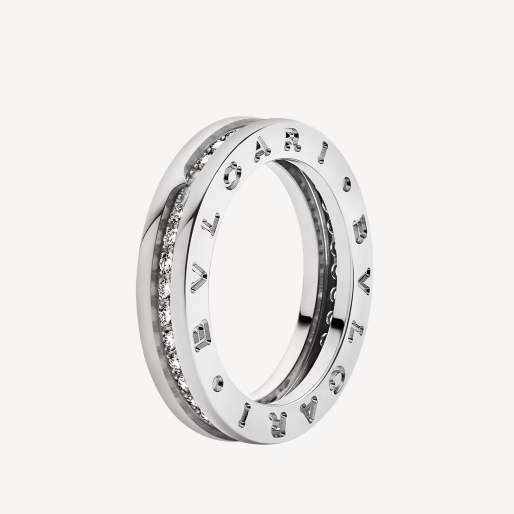 BVLGARI ZERO 1 ONE-BAND PAVED DIAMONDS ON THE SPIRAL RING