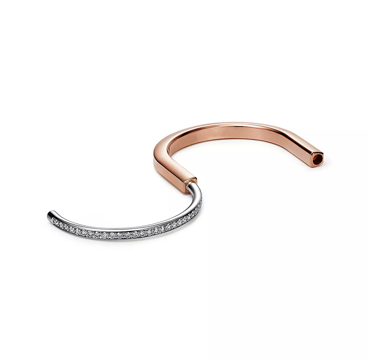 TIFFANY LOCK BRACELET ROSE AND WHITE GOLD DIAMOND